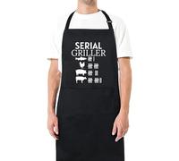 Be Buz Serial Griller Funny Aprons for Women Aprons for Men Gift for Her Chef Apron Kitchen Apron BBQ Apron Grill Apron Father Day Gift Black Apron