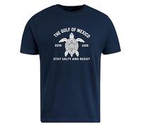 Be Buz The Gulf of Mexico Est. 1550 T-Shirt Stay Salty and Resist Liberal Coastal Heritage Tee Unisex Crewneck for Men and Women (UK, Alpha, L, Regular, Regular, Navy Blue)