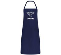 Be Buz This Bitch Can Bake Funny Baking Apron for Women Multicolor Kitchen Apron Sassy Gift for Bakers Birthday Christmas Cooking (Navy Blue)