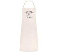 Be Buz This Bitch Can Bake Funny Baking Apron for Women Multicolor Kitchen Apron Sassy Gift for Bakers Birthday Christmas Cooking (Natural)