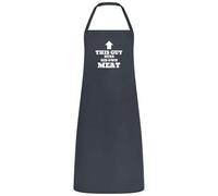 Be Buz This Guy Rubs His Own Meat Apron Funny BBQ Apron for Men Husband Dad Boyfriend Multicolor Grilling Gift Father’s Day Birthday (Charcoal)