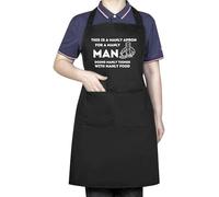 Be Buz This is A Manly Apron for A Manly Man Funny Birthday Gifts for Dad Husband, Father in Law, Step Dad, Best Dad, Daddy - Dad Aprons for Cooking Lovers| Chef Aprons for Men and Women