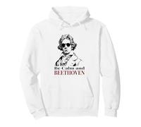 Be Calm and Beethoven Funny Classical Music Pun Pullover Hoodie