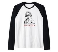 Be Calm and Beethoven Funny Classical Music Pun Raglan Baseball Tee