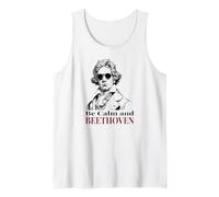 Be Calm and Beethoven Funny Classical Music Pun Tank Top