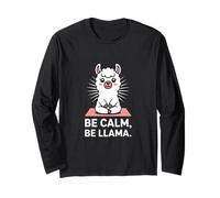 Be Calm Be Llama Funny Meditation Yoga Long Sleeve T-Shirt