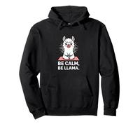 Be Calm Be Llama Funny Meditation Yoga Pullover Hoodie