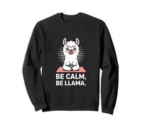 Be Calm Be Llama Funny Meditation Yoga Sweatshirt