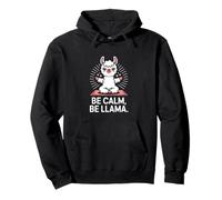 Be Calm Be Llama Meditation Yoga Pullover Hoodie