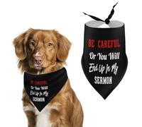 Be Careful Or You'll End Up In My Sermon Dog Bandana Puppy Cat Scarfs Bibs Washable Triangle Kerchief Pet Gifts