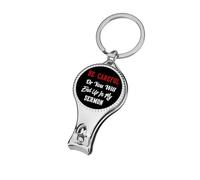 Be Careful Or You'll End Up in My Sermon Nail Clippers Sharp Sturdy Fingernail Cutters with Bottle Opener Keychain