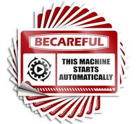Be Careful This Machine Starts Automatically, Water Bottle for Teen Label