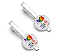 Be Careful Who You Hate It Could Be You Love 6 Tie Clips for Men Silver Necktie Round Tie Bar Pinch Clips Set of 2 Tie Pin for Wedding Anniversary Business Graduatio