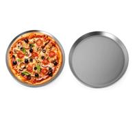 Be Charmed Pizza Pan Tin Tray Quiche Stone Bake Round Pans Traditional Steel Crisper Chip Ware Trays Cooker Tins Plate Cooking Reusable Oven Safe Evenly Heats for Golden Brown Baking (1 PC)