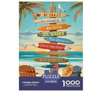 Be Crazy Beach Sign 1000 Piece Adults Puzzle Kids Age Games Gifts Birthday Difficult Impossible Challenge High Difficulty 52x38cm/1000pcs