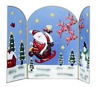 Be-Creative 63cm Santa With Sleigh and Snowman Decorative Christmas Fire Guard