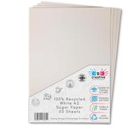 Be Creative A2 White Sugar Paper 100gsm 50 Sheets 60 x 42 cm - Recycled Paper for Drawing, Arts, Crafts & Classroom Use