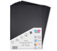 Be Creative A3 Black Card 29.7 x 42 cm 270gsm 25 Sheets - Thick Recycled Card for Arts, Crafts, Displays & Printing