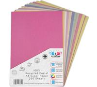 Be Creative A3 Recycled Sugar Paper 42 x 29.7 cm 100gsm - 250 Sheets in 10 Assorted Pastel Colours for Arts, Crafts, Drawing & Scrapbooking