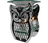 Be-Creative Glass Fragrance Oil Burner & Tealight Holder Candle Wax Melt Tart Warmer Gift - ( Owl Design )
