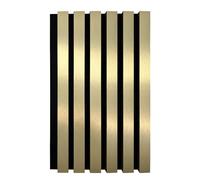 Be-Creative Gold Metallic Acoustic Slat Wall Panel - 240cm x 60cm | Premium Soundproofing Wood Panels for Modern Interior Walls & Ceilings | Decorative Acoustic Wall Treatment - Matte Textured Finish