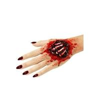 Be-Creative Halloween Make Up Prosthetic Tattoo Neck Wound Bite Slash (Exposed Hand Bone)