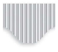 Be Creative Metallic Scallop Edge Corrugated Border Roll 7.5m Metallic Silver