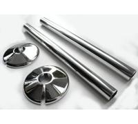 Be-Creative Radiator Pipe Covers Collars with Sleeves Chrome Colour 2ps