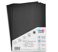 Be Creative Recycled A2 Black Sugar Recycled Paper 20 Sheets, Great Arts and Crafts for Drawing Painting & Scrapbooking Supplies 42 x 59.4cm Large Sheet Size