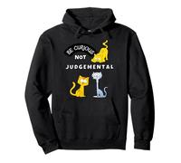 Be Curious Not Judgemental Cat Cartoon Kitty Curious Cats Pullover Hoodie