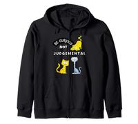 Be Curious Not Judgemental Cat Cartoon Kitty Curious Cats Zip Hoodie