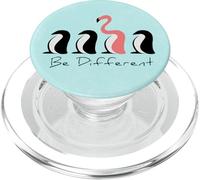 Be Different Flaminguin Fancy Pink Flamingo Penguin Art PopSockets PopGrip for MagSafe