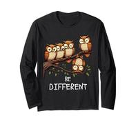 Be Different - Ladies sweet funny saying Mottos Owl birds Long Sleeve T-Shirt