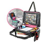 BE Family Travel Kids Car Seat Travel Tray, Car Accessories for Children, Car Seat Snack Tray, Traveling Essentials for Kids, Toddler Lap Tray for Engaging Activities, Multipurpose Design, Pink