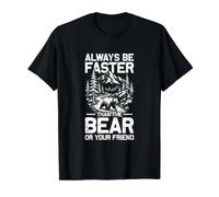Be Faster Than the Bear Mountaineer Funny Hiking Hiker Value Graphic T-Shirt, Men, Black, M