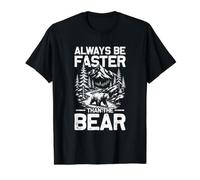 Be Faster Than the Bear Mountaineer Funny Hiking Hiker Value Graphic T-Shirt, Men, Black, S
