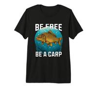 Be Free Be A Carp - Funny Carp Portrait Fishing Premium T-Shirt