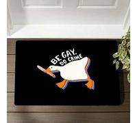 Be Gay Do Crime Doormat,Goose LGBT Doormat,Welcome Home Rug,Cute Duck Doormat,Pride Mat,Gift for LGBT Lovers,Housewarming Gift 30X18 Inch
