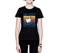 Be Gay Do Crime Goose Black Women's T-Shirt Tee, blackone, 3XL