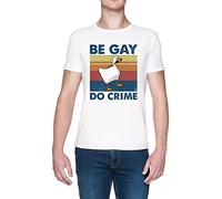 Be Gay Do Crime Goose White Men's Tee, white us, 5XL