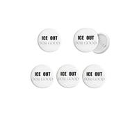 BE GOOD Pin, ICE OUT For Good Buttons 5Pack Minimalist Lapel Pin Aesthetic Quote Badge Funny Positive Message Jackets Backpacks Hats Accessory Gift Jewelry, M, Zinc Acrylic, no gemstone