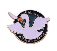 Be Goose Do Crimes Brooch and Enamel Pin Peace Was Never An Option Lapel Pin Fan Collection Gift, M, Metal, goldstone