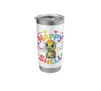 Be Happy in Your Own Shell Turtle Lovers Positive Vibes Stainless Steel Insulated Tumbler