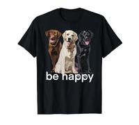 Be Happy Labrador Retriever Golden Black Brown Chocolate Lab Value Graphic T-Shirt, Men, Black, L