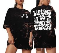 Be Happy Lift Heavy Shirt Women Oversized Gym Graphic Tshirt Workout Shirts, Brown-3, M