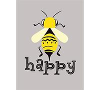 Be Happy Riddle Bee Art Print Poster Wall Decor 12X16 Inch
