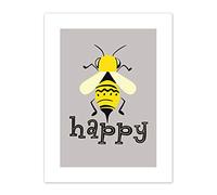 Be Happy Riddle Bee Canvas Wall Art Print