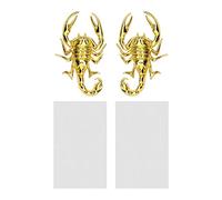 Be In Your Mind 1 Pair Car 3D Scorpion Metal Sticker Waterproof Anti-rust Car Body Decorative Decor Badge Emblem for Automotive Motorcycle Zinc Alloy Gold