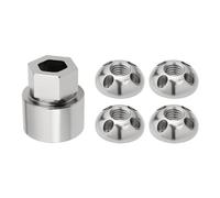 Be In Your Mind 1 Set of M8 4-Hole Anti-Theft Security Nut Set Stainless Steel Anti-Theft Device for Rooftop Tent Bike Rack Solar System (4 Nuts 1 Lock) Silver