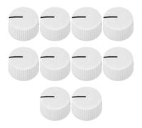 Be In Your Mind 10 Piece 6.4mm Round Hole Equipment Control Knob for Speaker Power Amplifier White